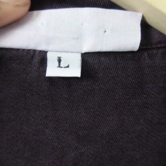 Bryn Walker Button Front Tencel Shirt Women L Purple Blouse Casual Lagenlook 400 - Picture 4 of 10